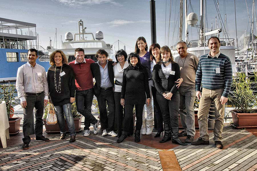 Foto di gruppo del corso con Nicola Santini, Tommaso de Mottoni, Vanessa del GF e Mrs Wedding , Nicola Santini e Tommaso de Mottoni